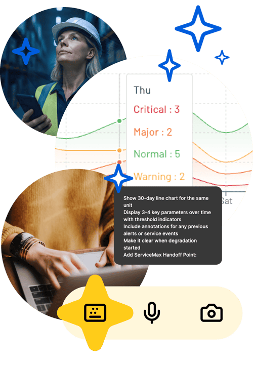 AI image collage showing workers, prompts, and a user interface AI image collage showing workers, prompts, and a user interface