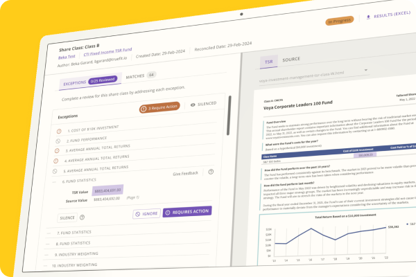 Confluence Rex web app financial document preview.