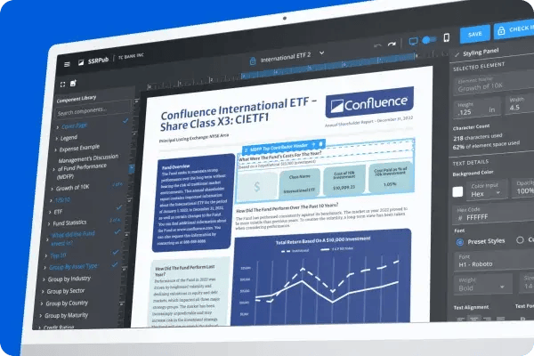 Confluence SSRPUB desktop interface.