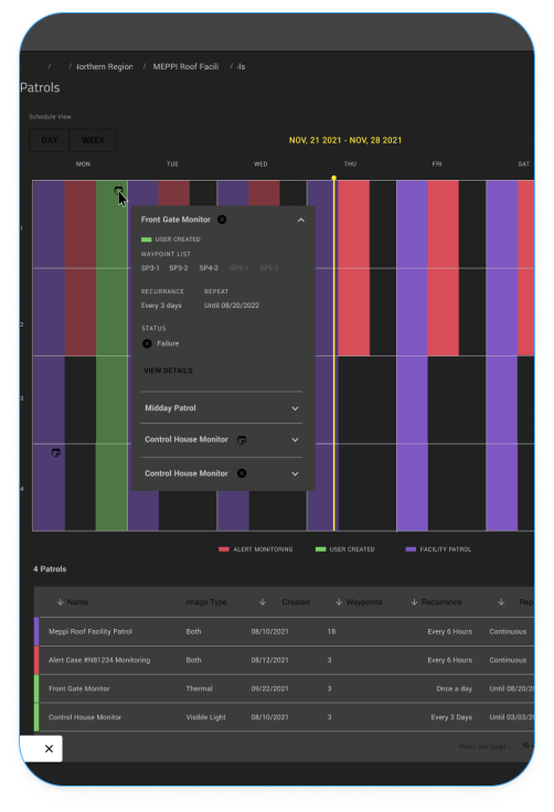 Mitsubishi Electric web app showcasing a timeline of sensor events.