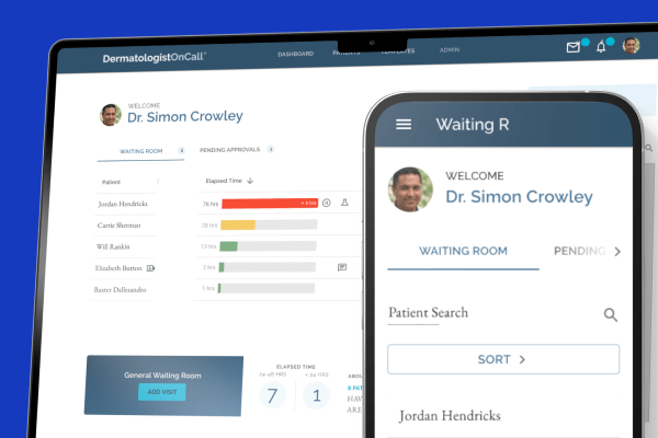 DermatologistOnCall web and mobile app preview.