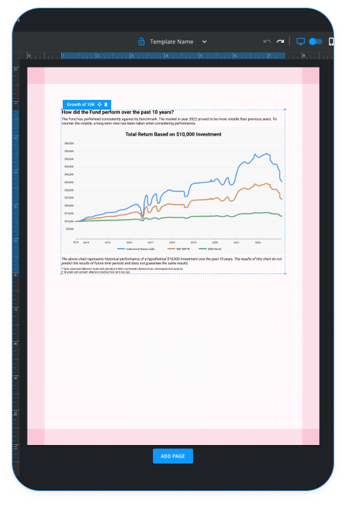 Confluence web application showcasing the safe areas of a custom report.