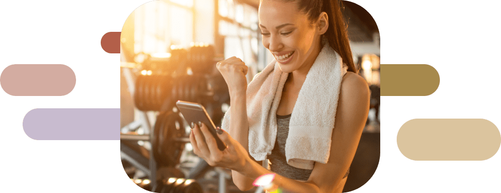 Collage showcasing healthcare technology, fitness tracking apps on smartphones, and wellness monitoring equipment.