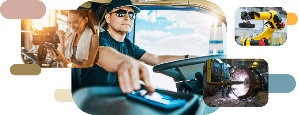 Digital collage representing product development, delivery acceleration, and innovation partnership strategies.